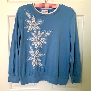 Alfred Dunner Sweater, size M, color baby blue